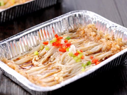 解放锡纸烤金针菇